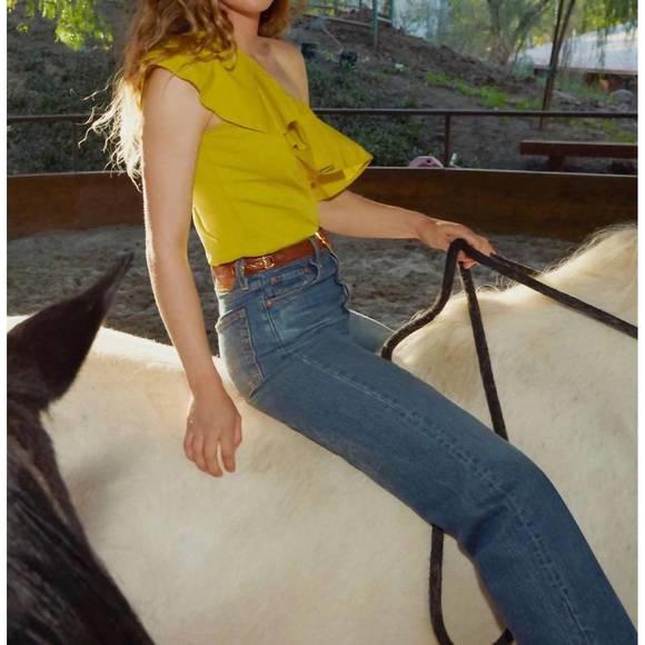 NEW NATION LTD noella top in chartreuse - Picture 7 of 7